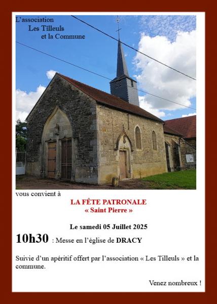 Invitation à la Fête Patronale de Dracy 2025